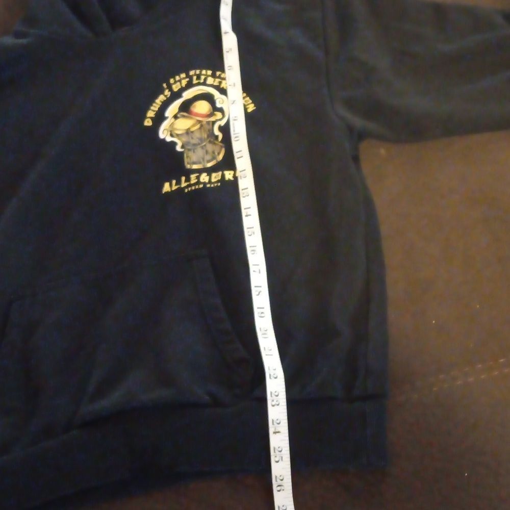 Allegory Hoodie Mens Black Liberation Graphic Hoodie Size L - Picture 14 of 16